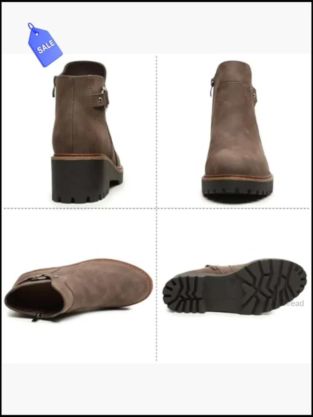 Women's Fashion Booties Chunky Heel Zipper Comfortable Ankle Boots